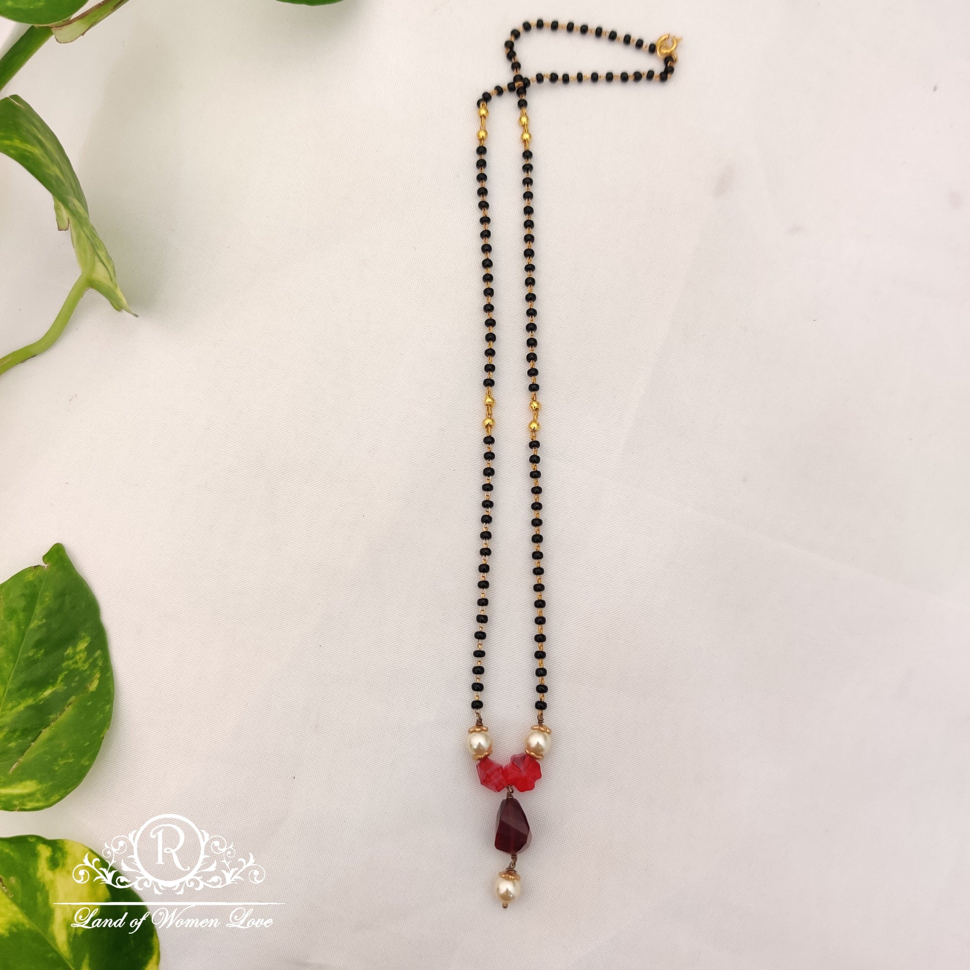 chain beautiful black beads with gold balls "20-rch428 92.5 silver ramala jewelry / ramala collections