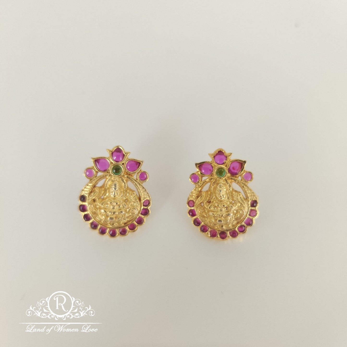 earrings lakshmi devi design silver earrings-rchk0095 92.5 silver ramala jewelry / ramala collections
