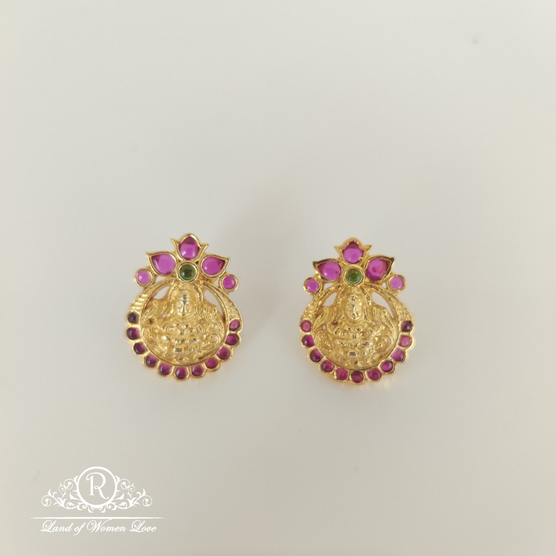 earrings lakshmi devi design silver earrings-rchk0095 92.5 silver ramala jewelry / ramala collections