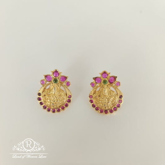 earrings lakshmi devi design silver earrings-rchk0095 92.5 silver ramala jewelry / ramala collections