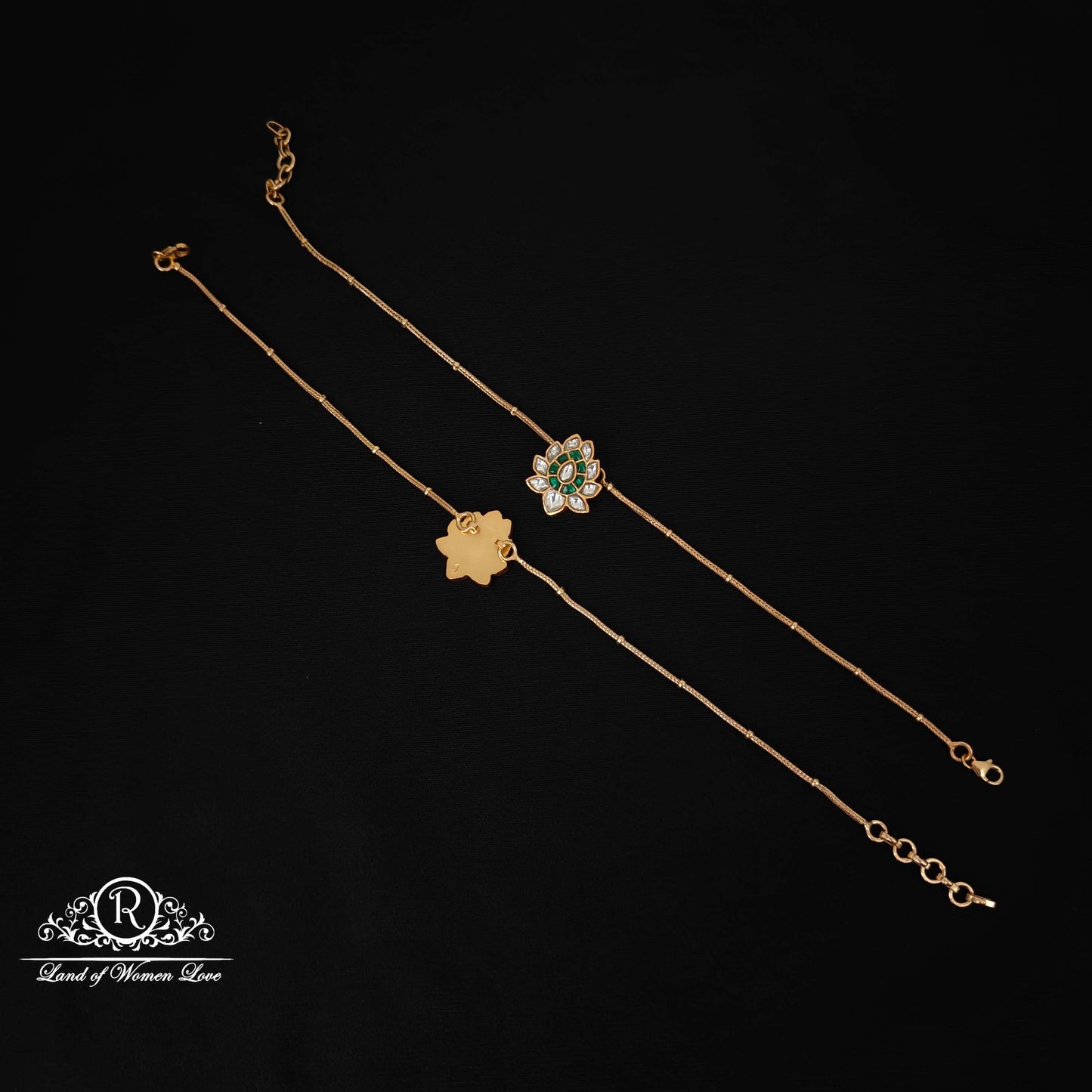 Silver Kundan Anklets-RCP091