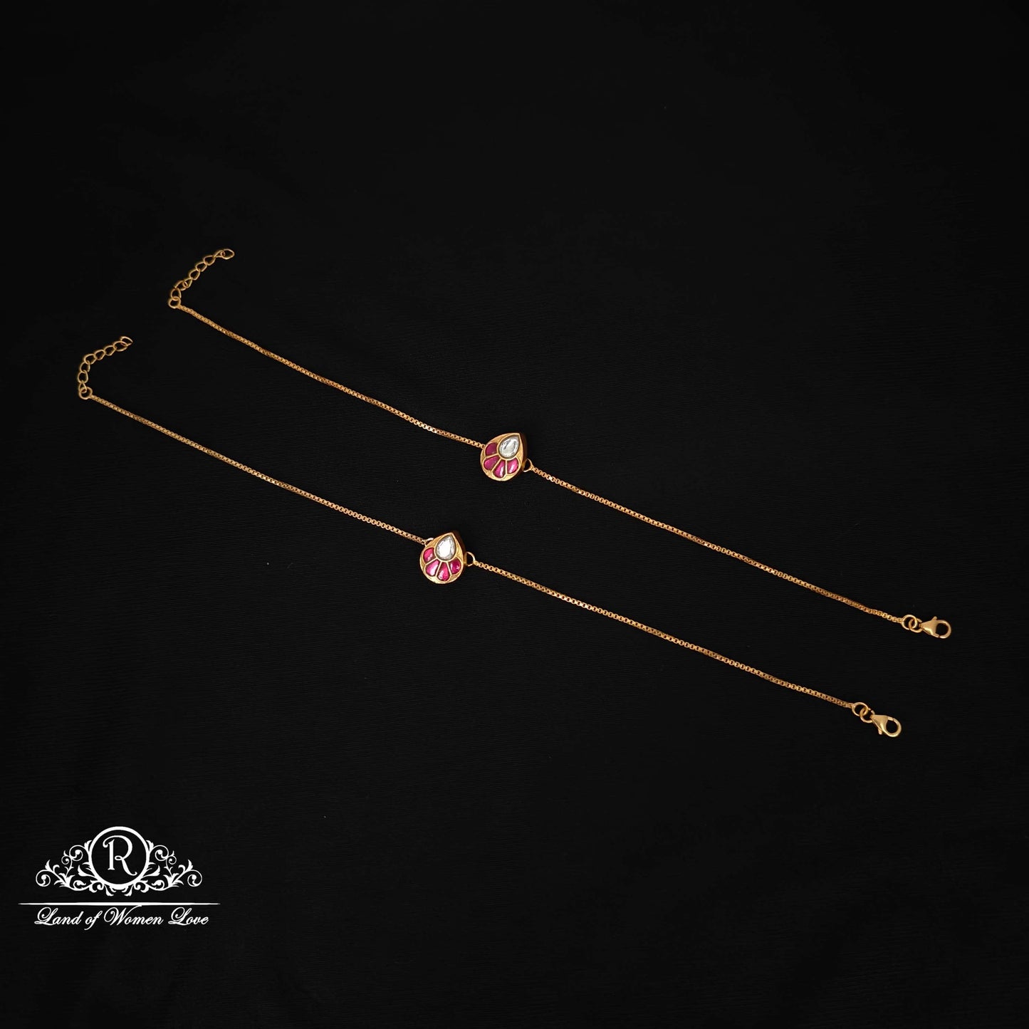 silver kundan anklets-rcp094 kundan 92.5 silver ramala jewelry / ramala collections