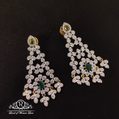 Beautiful Diamond finishing Silver Earrings-RC85-90CP015