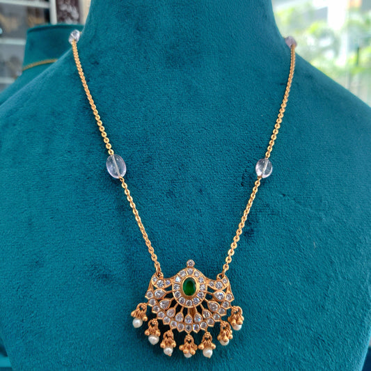 chain 92.5 silver jewelry beautiful locket with middle beads chain :s601-1 m327 92.5 silver ramala jewelry / ramala collections