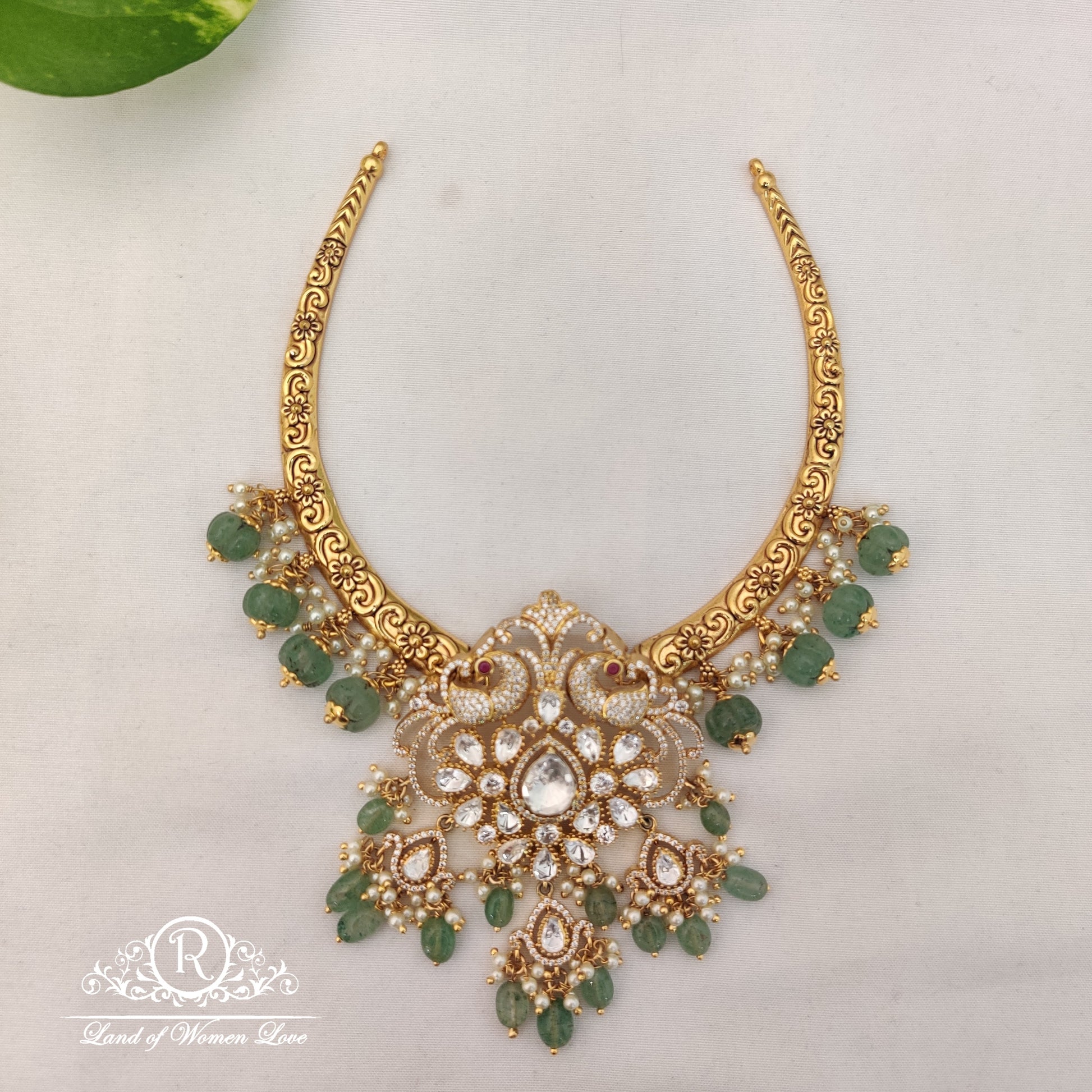 necklace beautiful kantey with pumpkin beads hanging with pendent "14-rca113rcd283 92.5 silver ramala jewelry / ramala collections