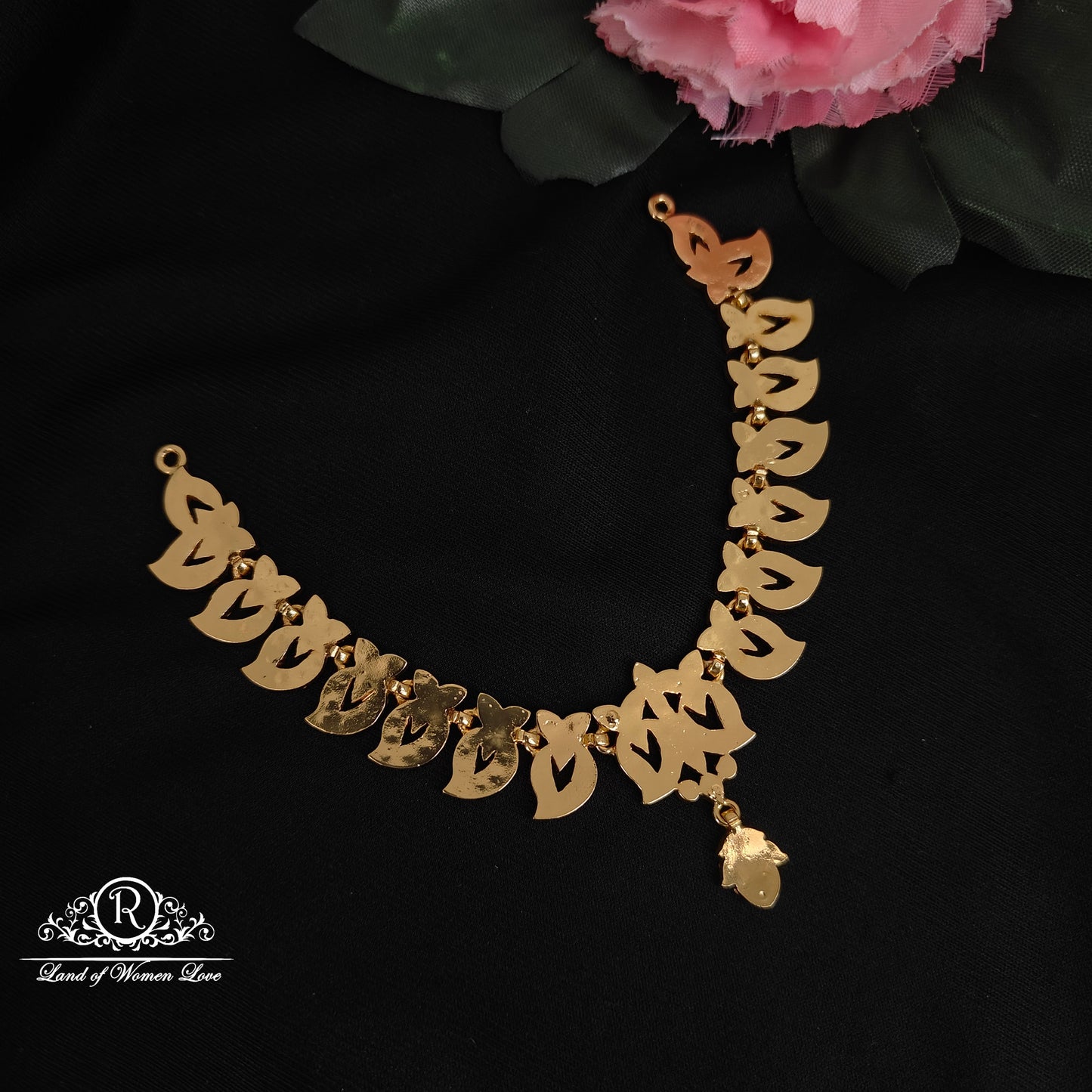 92.5 Silver Beautiful Mango design necklace-RCK216