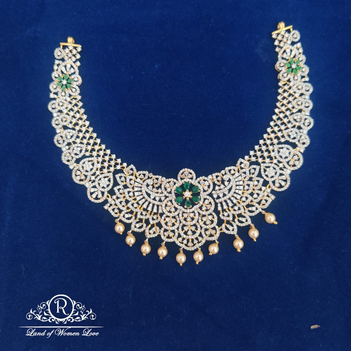 necklace silver cz-diamond necklace rcc206 cz 92.5 silver ramala jewelry / ramala collections