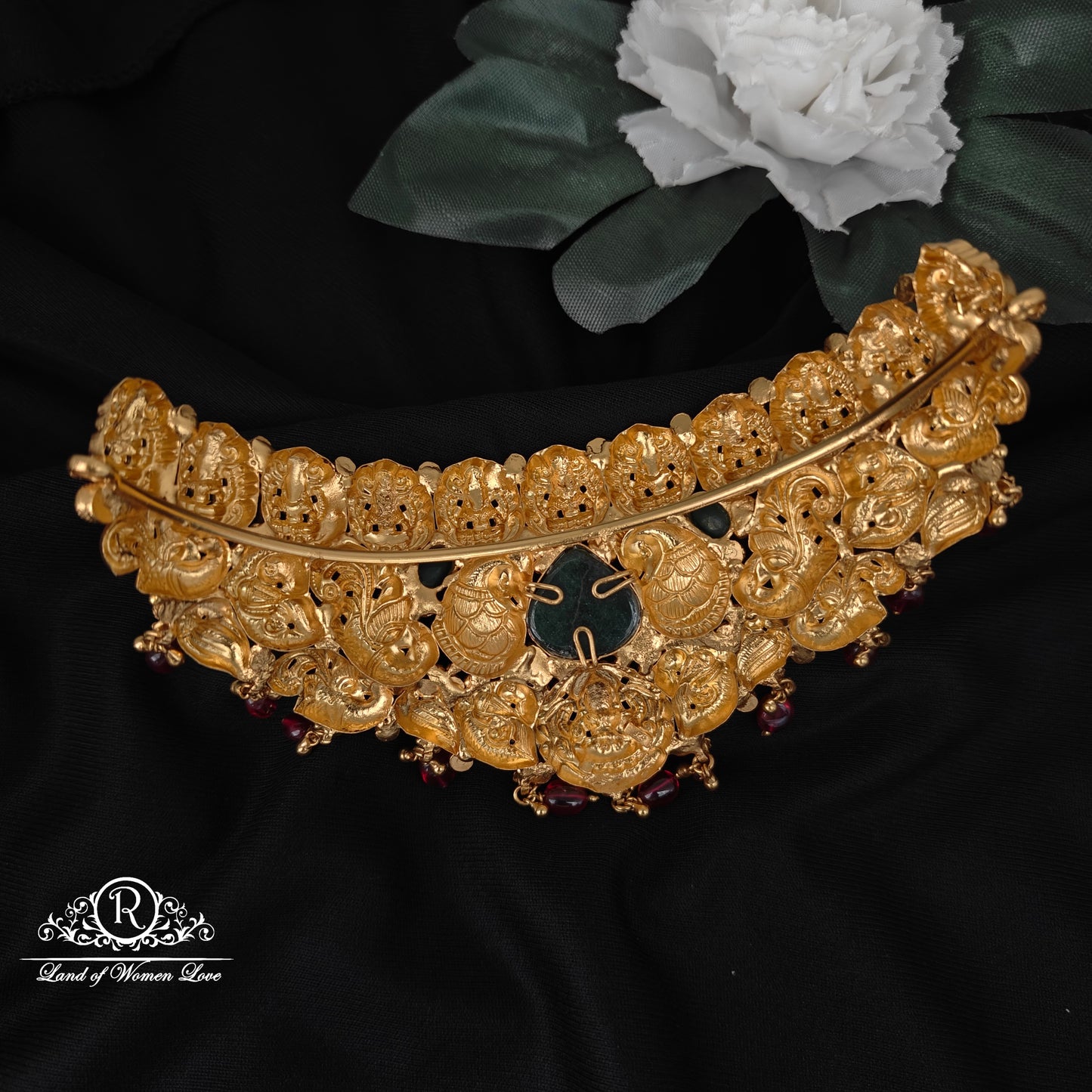 92.5 Silver Lakshmi devi design Chocker-RCM1048