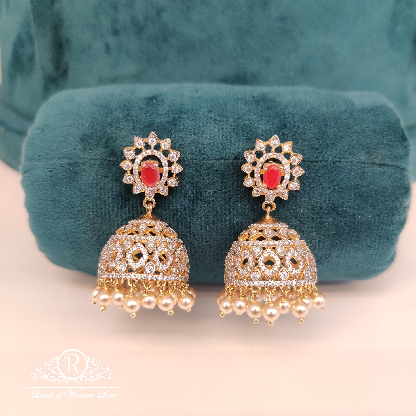 diamond finishing silver jhumkas-rccp237 92.5 silver ramala jewelry / ramala collections