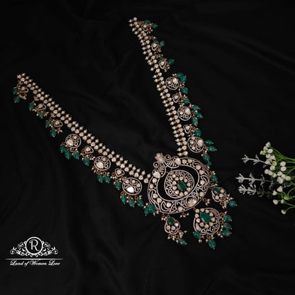 earrings silver victorian moissanite peacock haram design-rcz31 moissanite 92.5 silver ramala jewelry / ramala collections