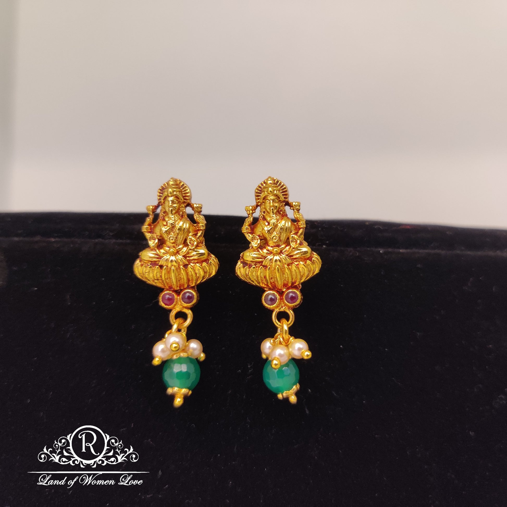 earrings lakshmi devi design silver earrings-rcjr694 92.5 silver ramala jewelry / ramala collections