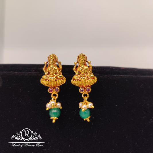 earrings lakshmi devi design silver earrings-rcjr694 92.5 silver ramala jewelry / ramala collections