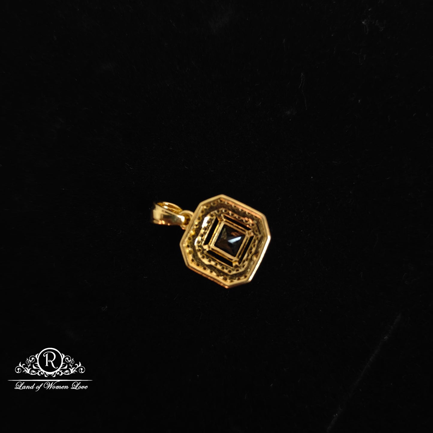 92.5 Silver CZ- Stones navy blue Pendant set-RCDS091