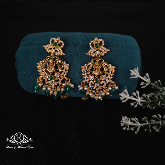 earrings silver lakshmi devi design earrings-rcm1027 92.5 silver ramala jewelry / ramala collections