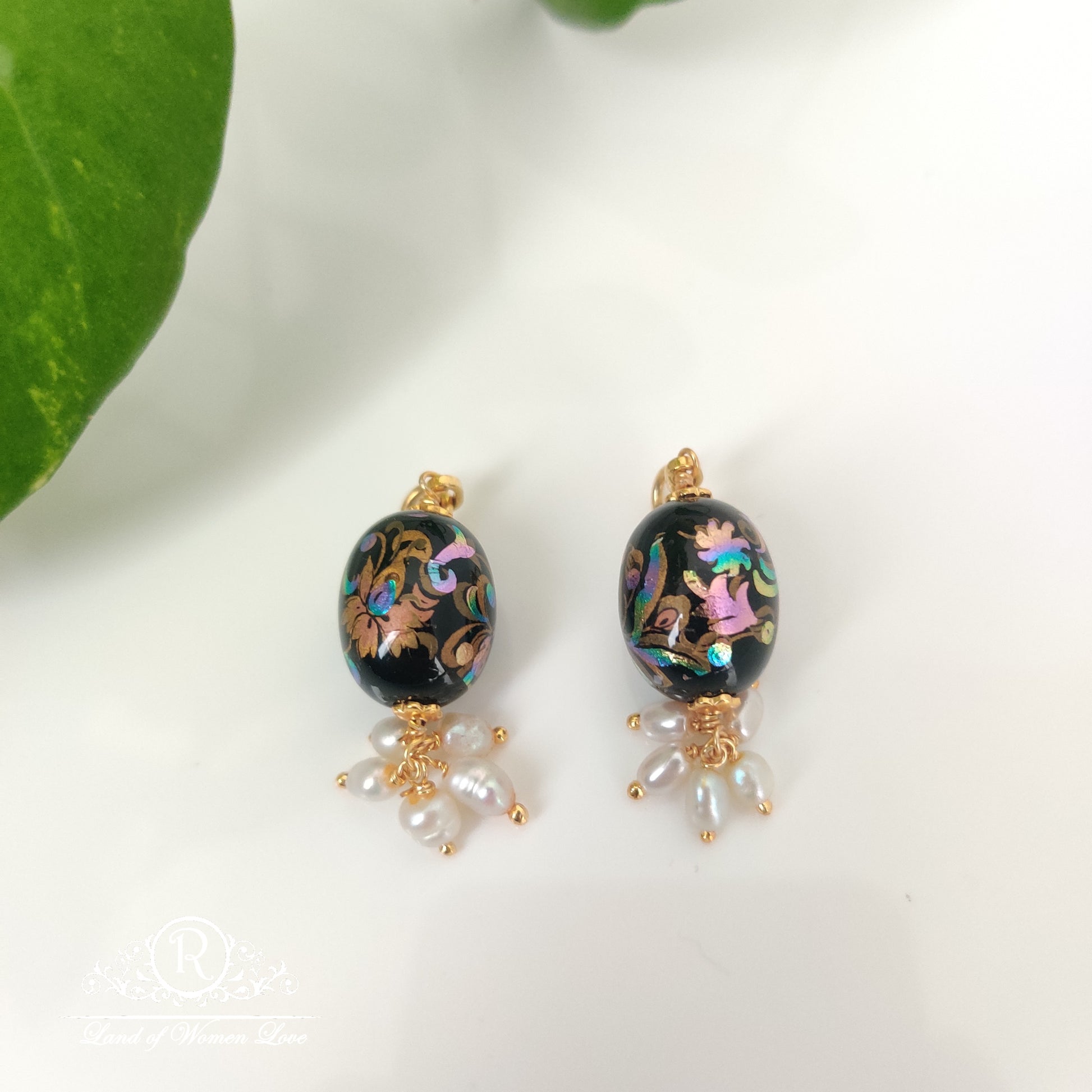 earrings beautiful japan beads changeble earring drops-rchk0055 92.5 silver ramala jewelry / ramala collections