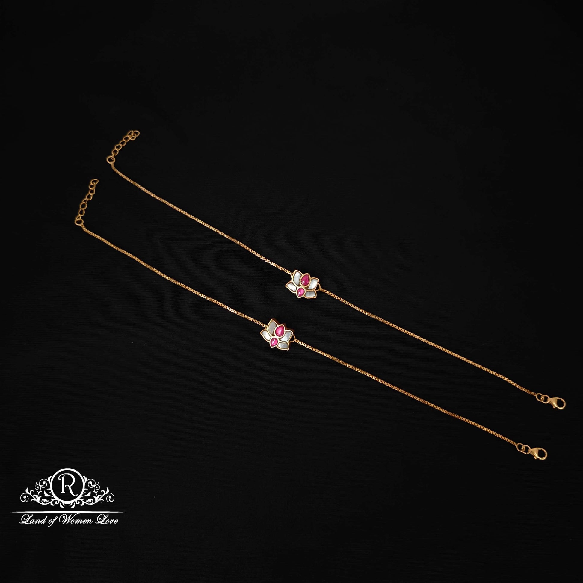 silver lotus design kundan-rcp093 kundan 92.5 silver ramala jewelry / ramala collections