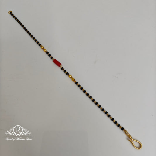 bracelet 92.5 silver black beads design coral bracelet-rch808 coral 92.5 silver ramala jewelry / ramala collections