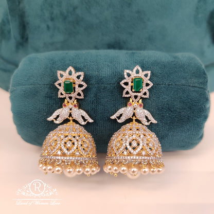 diamond finishing silver jhumkas-rccp230 92.5 silver ramala jewelry / ramala collections