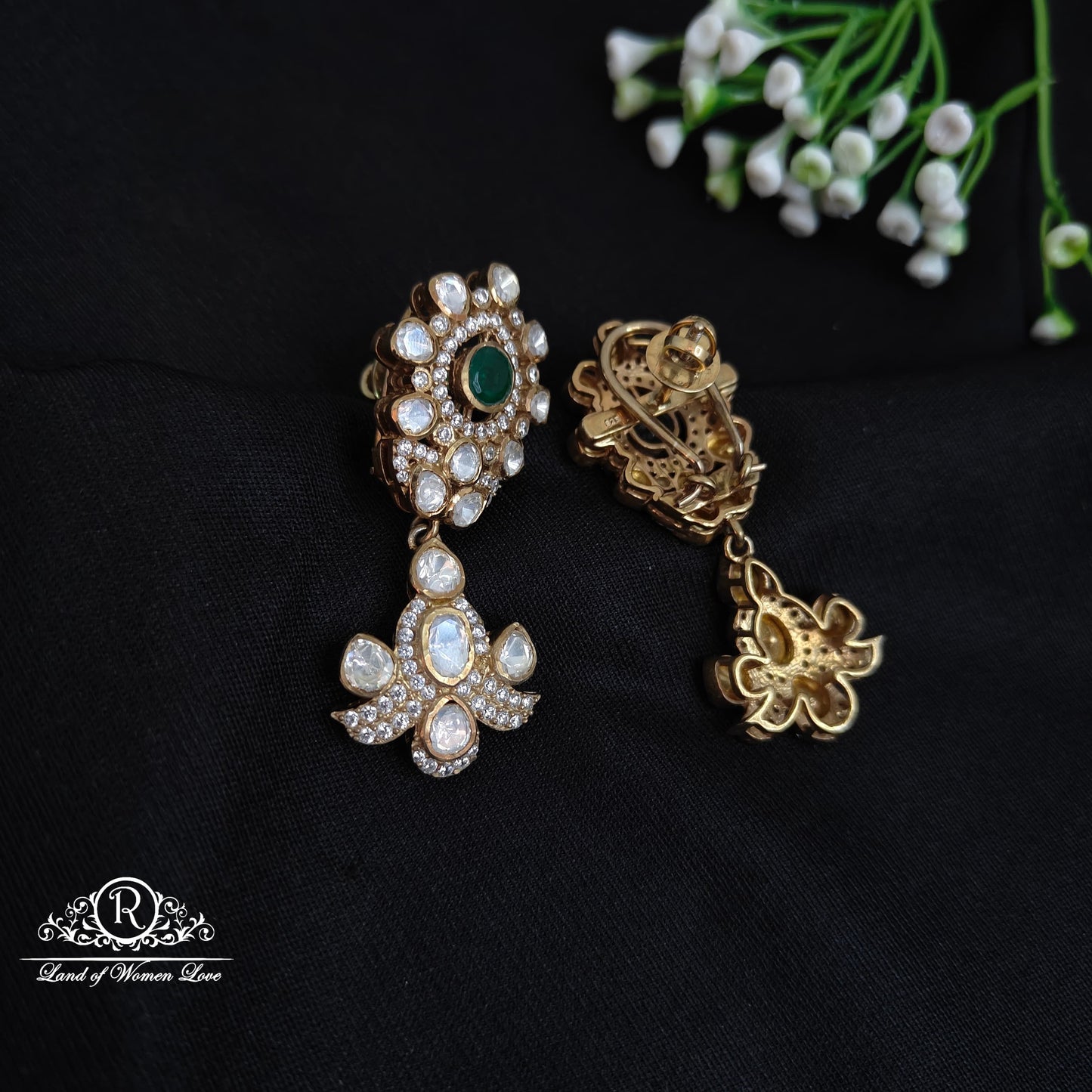 92.5 Silver Victorian earrings-RCM1116