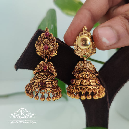 Nakshi design Silver jhumkas-RCM230