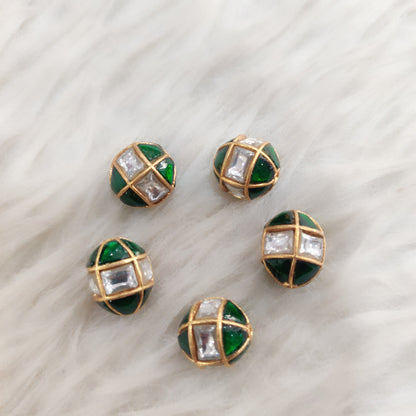 silver base gold polish kundhan ball(single) :h128-1 92.5 silver ramala jewelry / ramala collections