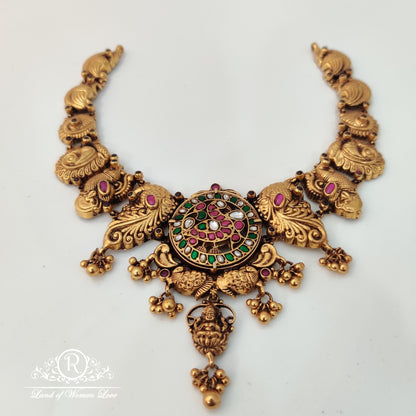 Beautiful silver Ã°Å¸â€™Â« necklace with peacock Ã°Å¸Â¦Å¡ design 14"-RCM753