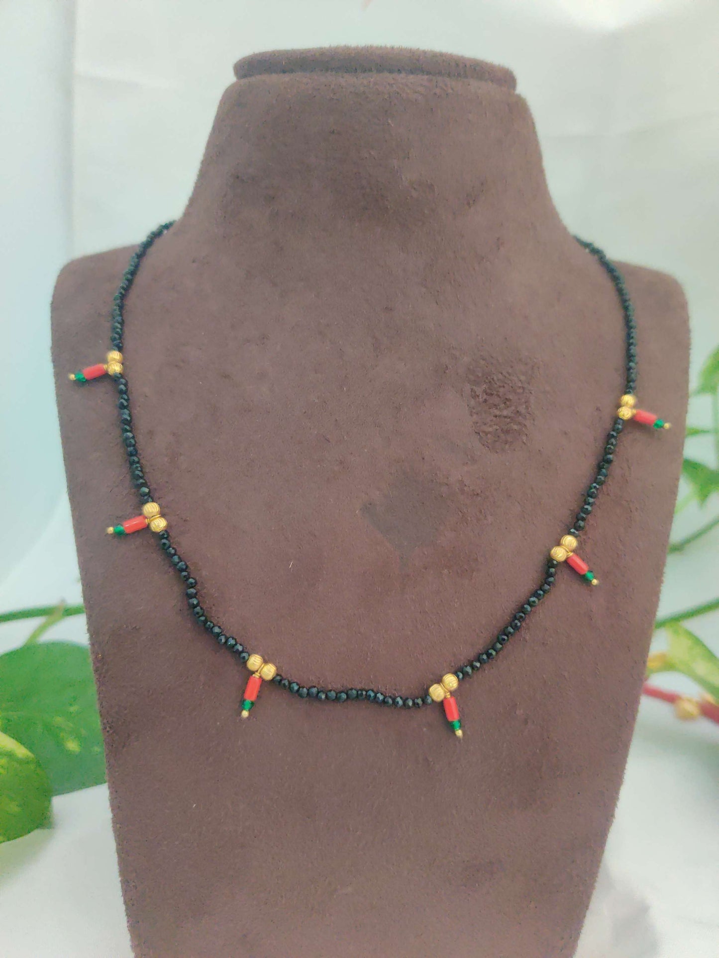 necklace silver black beads necklace rch390 coral 92.5 silver ramala jewelry / ramala collections