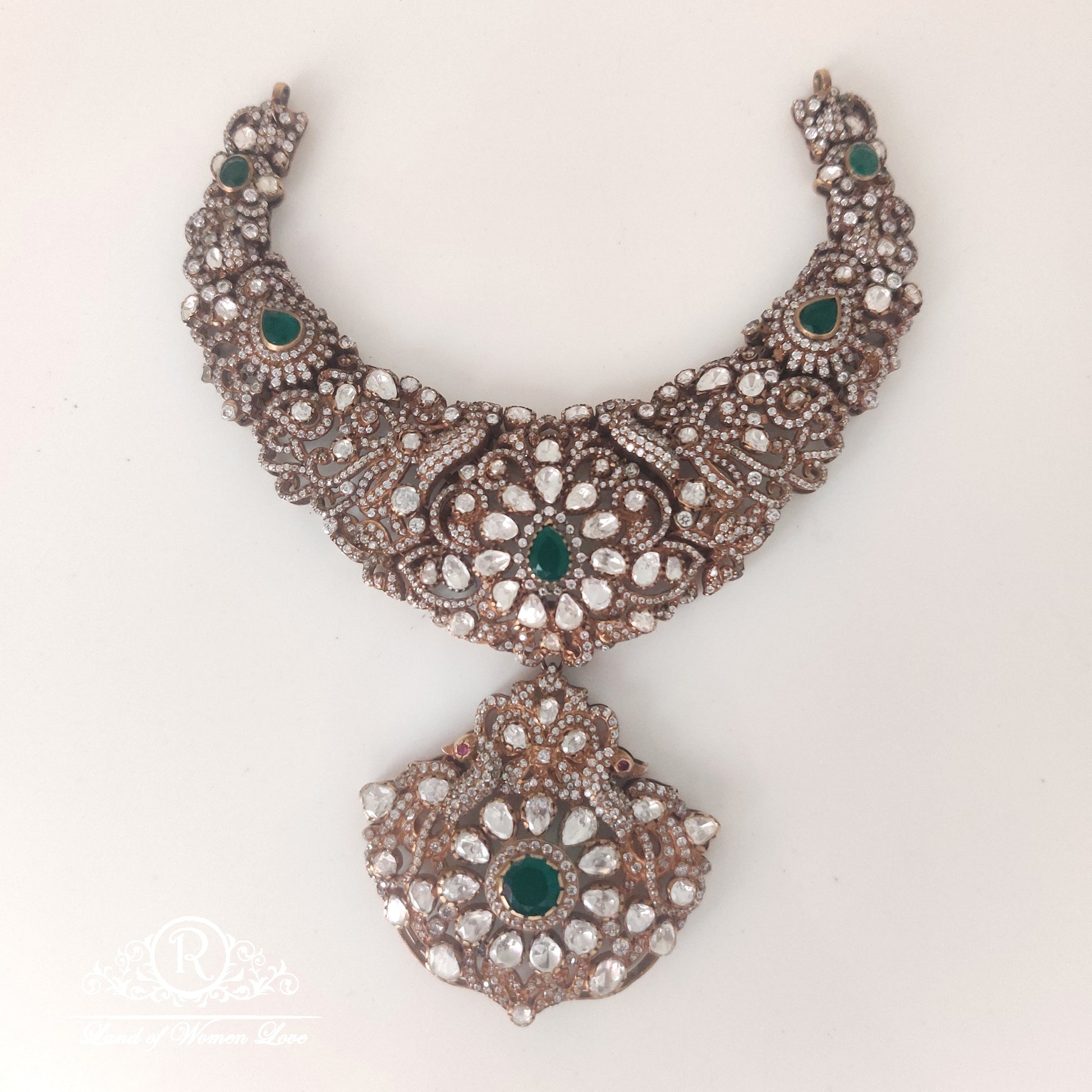 necklace beautiful victorian necklace-rcmj198 92.5 silver ramala jewelry / ramala collections
