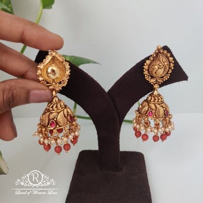 Nakshi design Silver jhumkas-RCM898