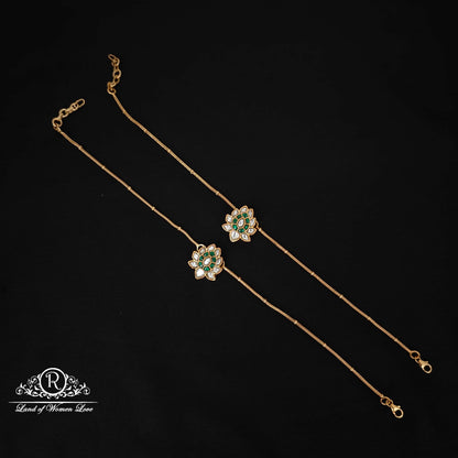 silver kundan anklets-rcp091 kundan 92.5 silver ramala jewelry / ramala collections