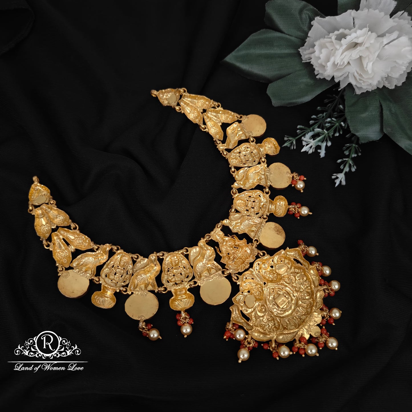 92.5 Silver Coral Necklace-RCM1042