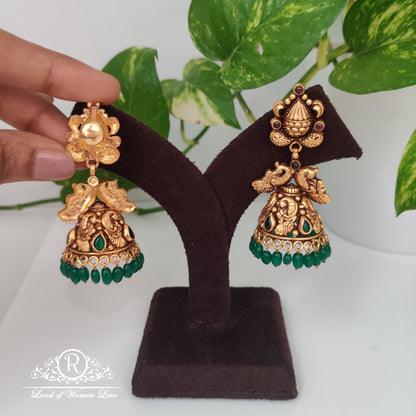 Nakshi design Silver jhumkas-RCM895