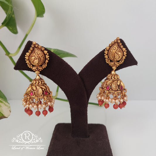 earrings nakshi design silver jhumkas-rcm898 92.5 silver ramala jewelry / ramala collections