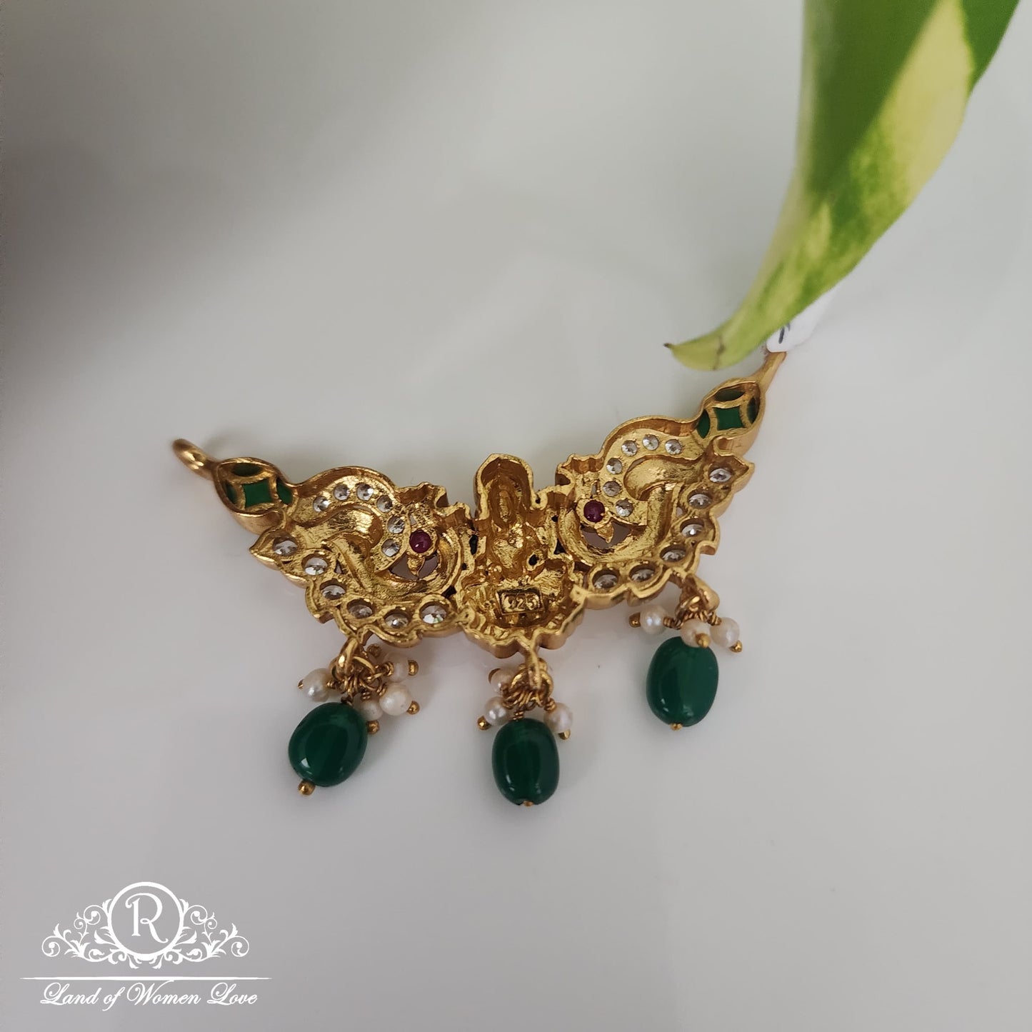 Lakshmi Devi design Silver Mala locket-RCM208