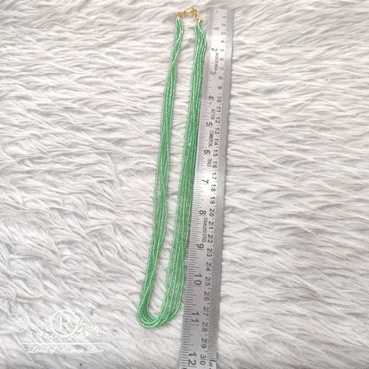 Green Colour Cristal Beads Mala 22 Inches 5 lines RCH310
