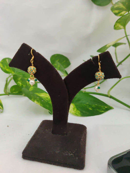 earrings silver with gold coating earrings -rch403 pearl 92.5 silver ramala jewelry / ramala collections