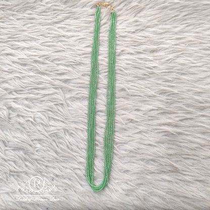 Green Colour Cristal Beads Mala 22 Inches 5 lines RCH310