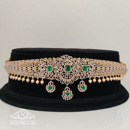 diamond finishing silver vaddanam-rc85-90cp034 92.5 silver ramala jewelry / ramala collections