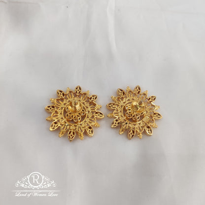 92.5 Silver Jewelry floral stud earrings RCV072