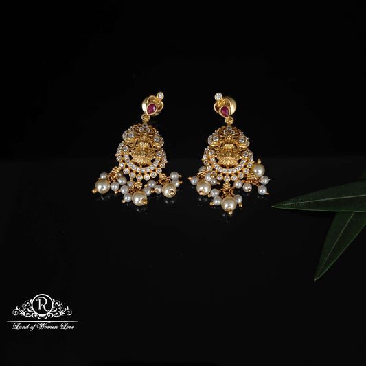 earrings lakshmi devi design silver earrings-rcm991 92.5 silver ramala jewelry / ramala collections