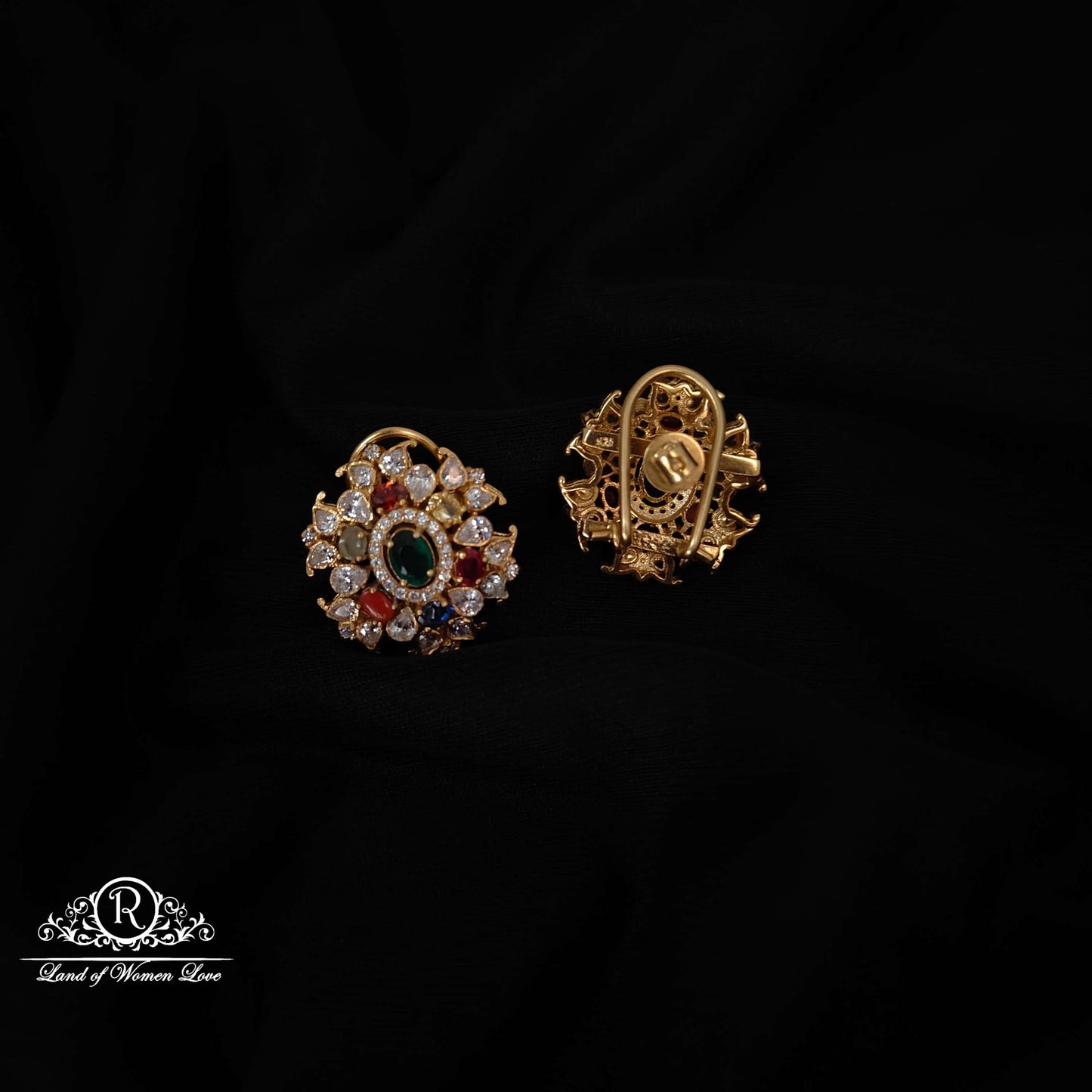 Navarathna Silver Studs-RCAA01