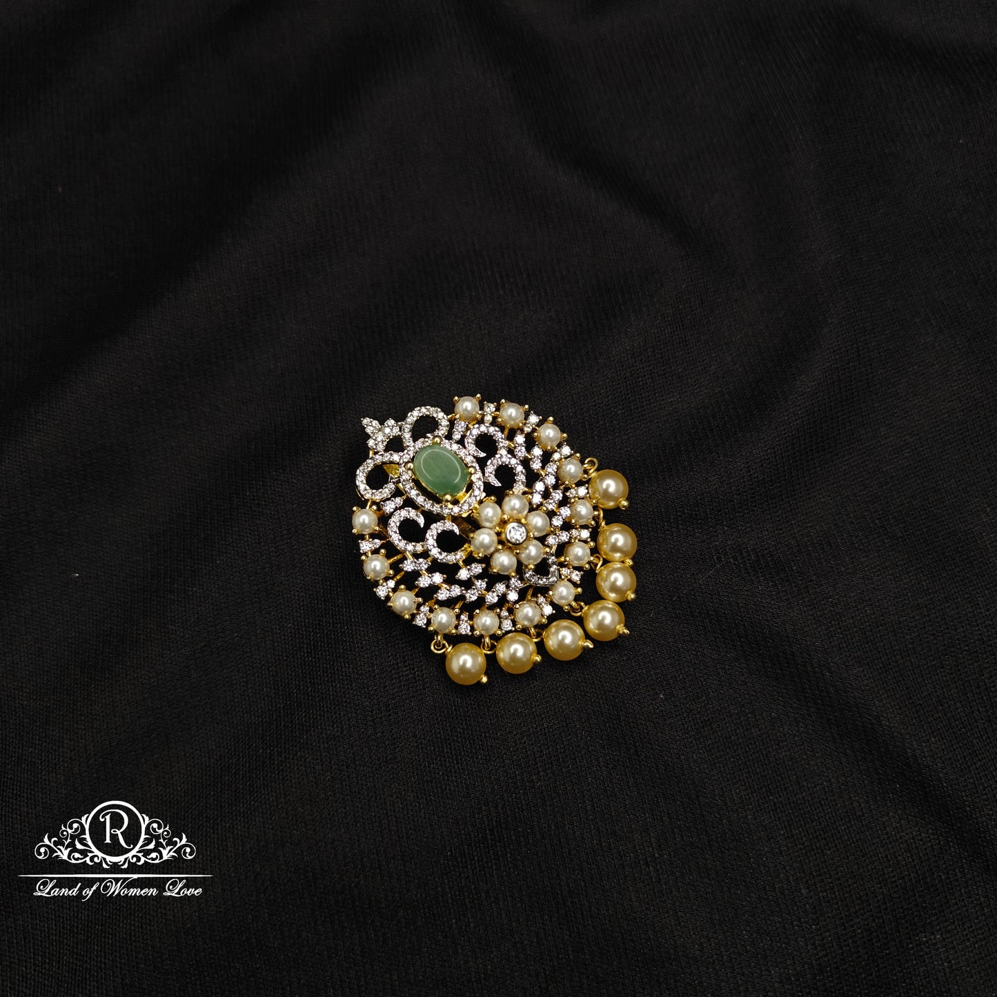 92.5 Silver diamond Finishing Pendant Set-RCDS055