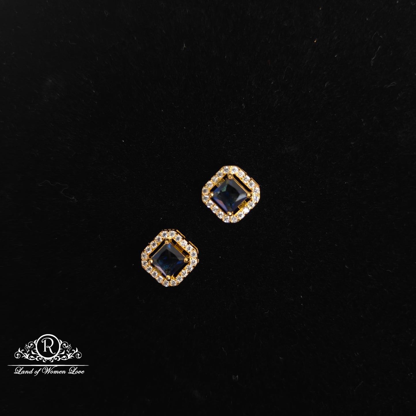 92.5 Silver CZ- Stones navy blue Pendant set-RCDS091