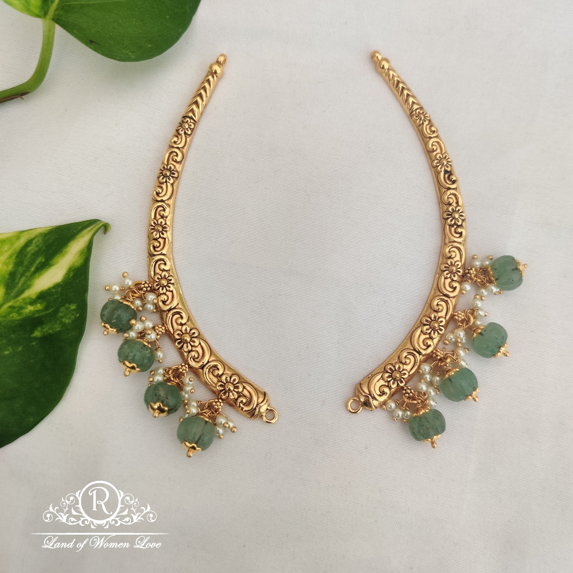 necklace beautiful kantey with pearls and pumpkin beads hanging "8-rca113 92.5 silver ramala jewelry / ramala collections