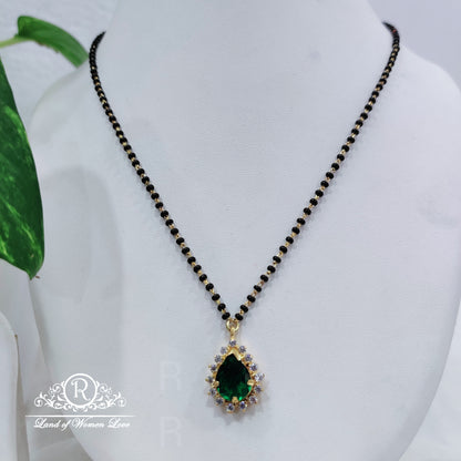 silver locket with black beads:rcd108 92.5 silver ramala jewelry / ramala collections