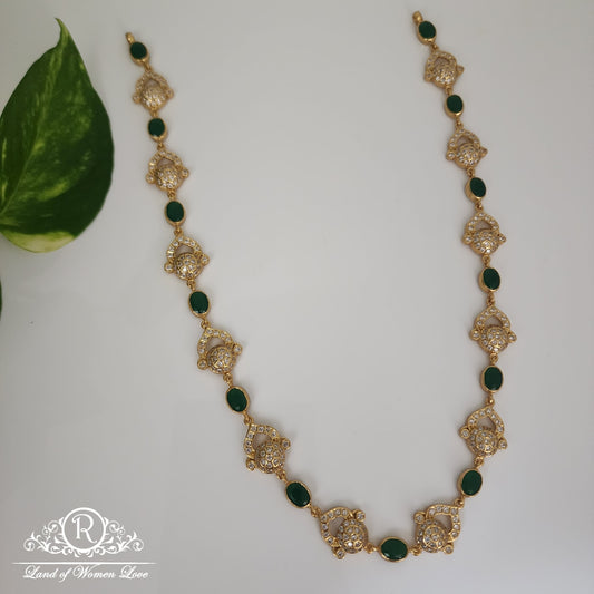 Stunning 2 in 1 Silver vaddanam come Necklace-RCM234