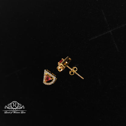 92.5 Silver CZ- Stones Red coloured Pendant set-RCDS095