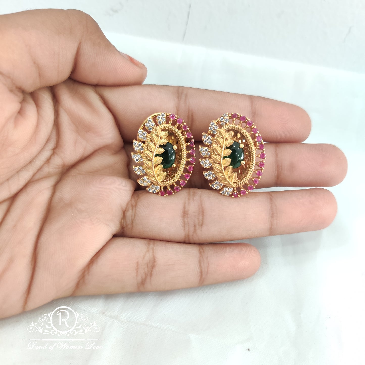 earrings 92.5 silver jewellery designer matte cz- tops rcv076 cz 92.5 silver ramala jewelry / ramala collections