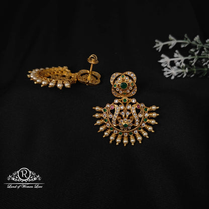 Peacock design Silver Earrings-RCM974