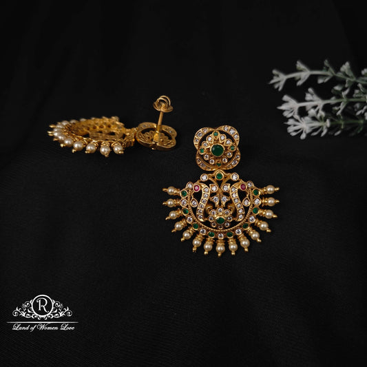 Peacock design Silver Earrings-RCM974